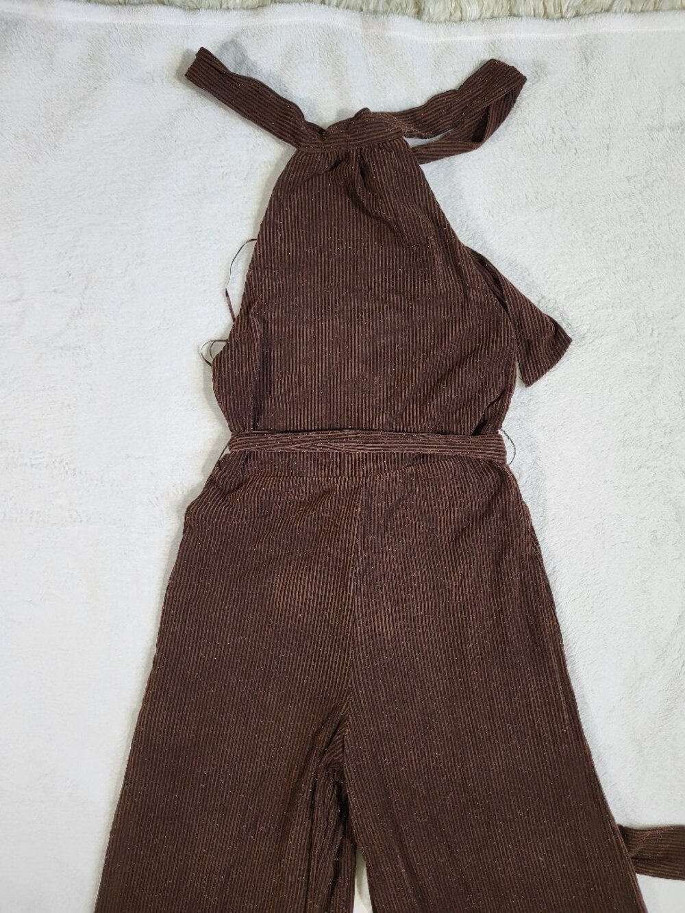 12Th Tribe Stellan Espresso Halter Jumpsuit - Size XS - Picture 4 of 12
